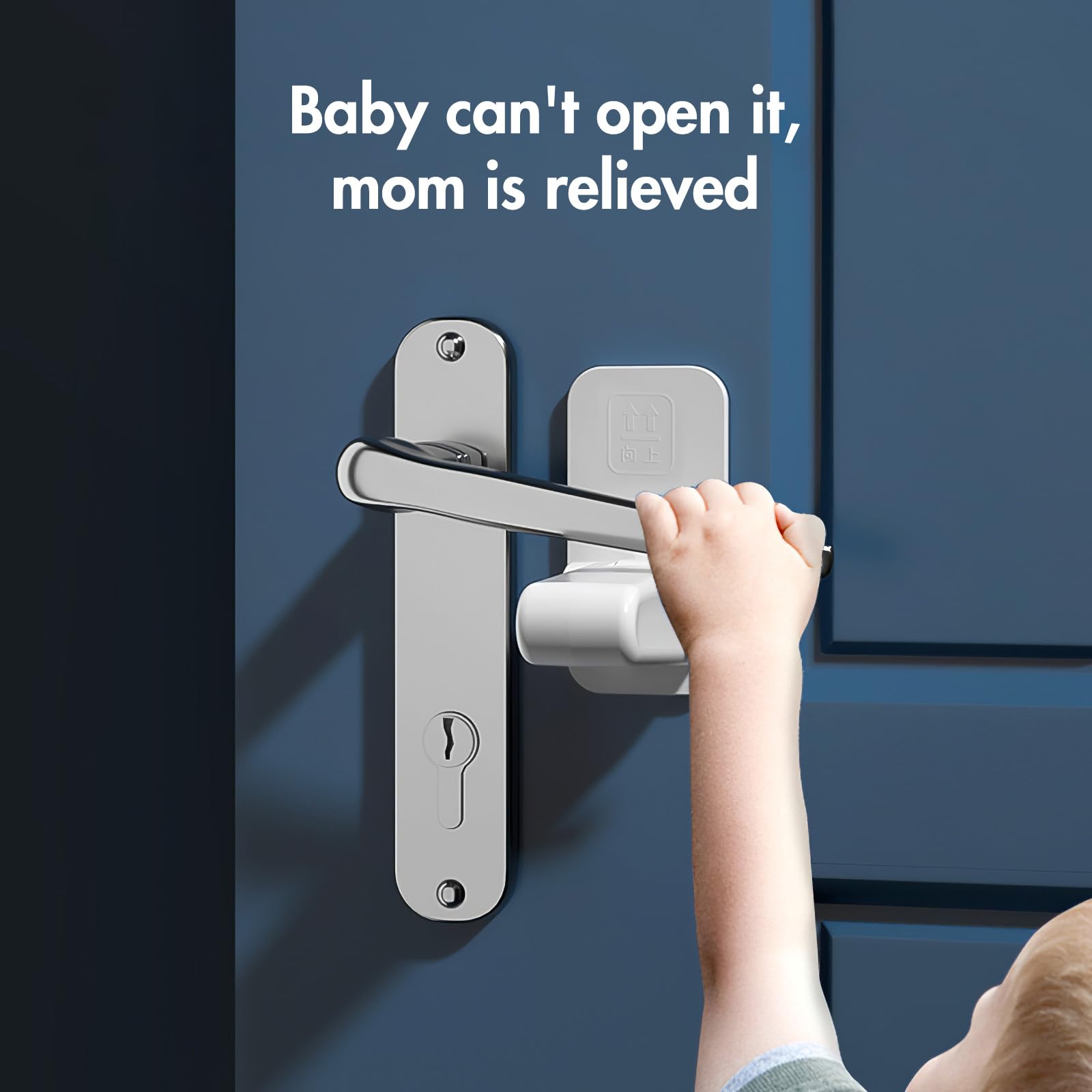 Jasfyee Door Handle Lock, 2pcs Door Lock Without Drilling,Child Door Lock with No Tools Need Or Drill - Image 2