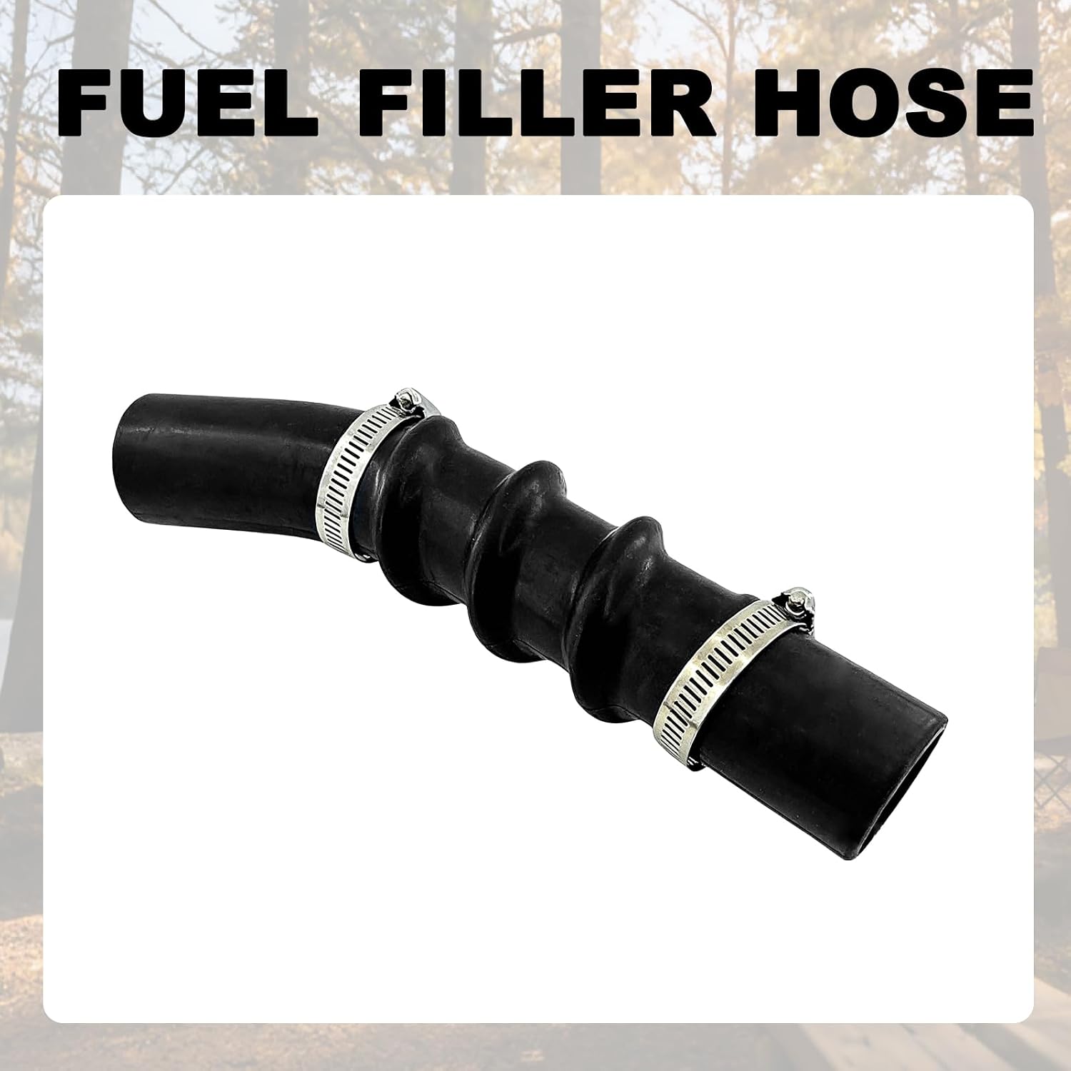573-017 Fuel Filler Hose Fit for Ford Econoline Van 1992-2003, 1 1/2 Inch Gas Tank Fuel Filler Hose with Clamps Replace FNH036 F2UZ9047A F7UZ9047BD F7UZ9047BE