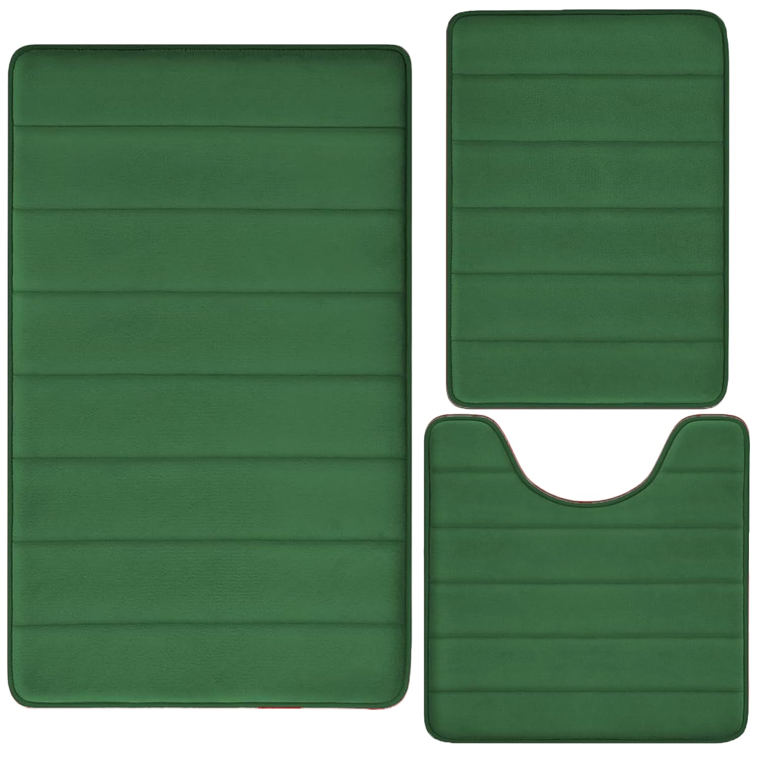 AINAHYVA Memory Foam Bathroom Rugs Sets 3 Piece, Extra Soft Absorbent Non Slip Bath Mat Set, with U-Shaped Toilet Rug, Machine Washable, Bath Carpet