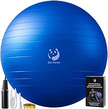 Slim Panda Gymnastics Ball, 55-85cm Pilates Ball with Inflatable Straw, Soft Yoga Ball for Elderly Therapy, Home, Fitness, Balance Training