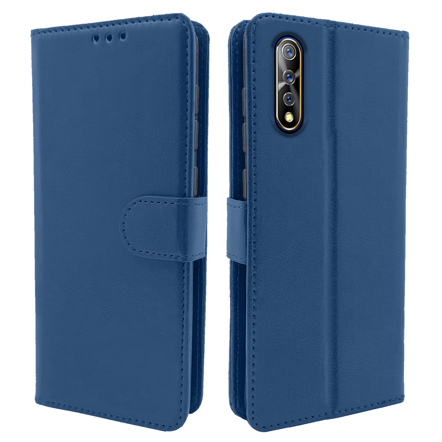 Pikkme Vivo S1 Flip Case Leather Finish | Inside TPU with Card Pockets | Wallet Stand and Shock Proof | Magnetic Closing | Complete Protection Flip Cover for Vivo S1 (Blue) (B0BK6RBLC1) Amazon Price History, Amazon Price Tracker