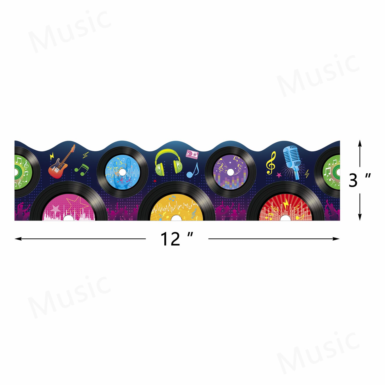 64 Feet Music Bulletin Board Borders Music Record Borders for Musical Classroom Décor Record Party Decorations