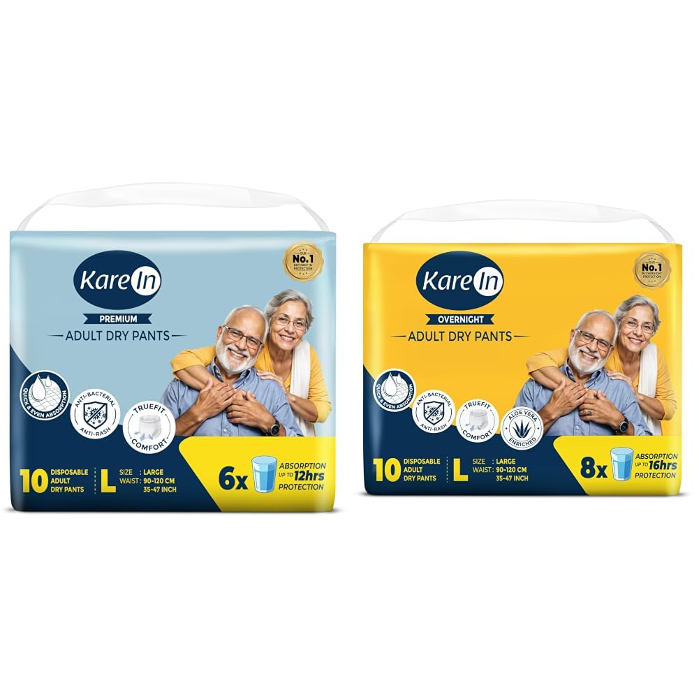 Karein Premium Adult Diaper Pant L Size, Large, Waist (90-120 cm 35"-47"), 10 Unit, Long Protection Hour, Unisex, Quick & Even Absorption, Anti-Bacterial, Leakproof, Odour Control, Wetness Indicator-picture-19