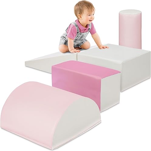 Vista 26 de Best Choice Products 5 piezas de bloques de espuma suave para niños para escalar y gatear, estructuras de juego para el desarrollo infantil