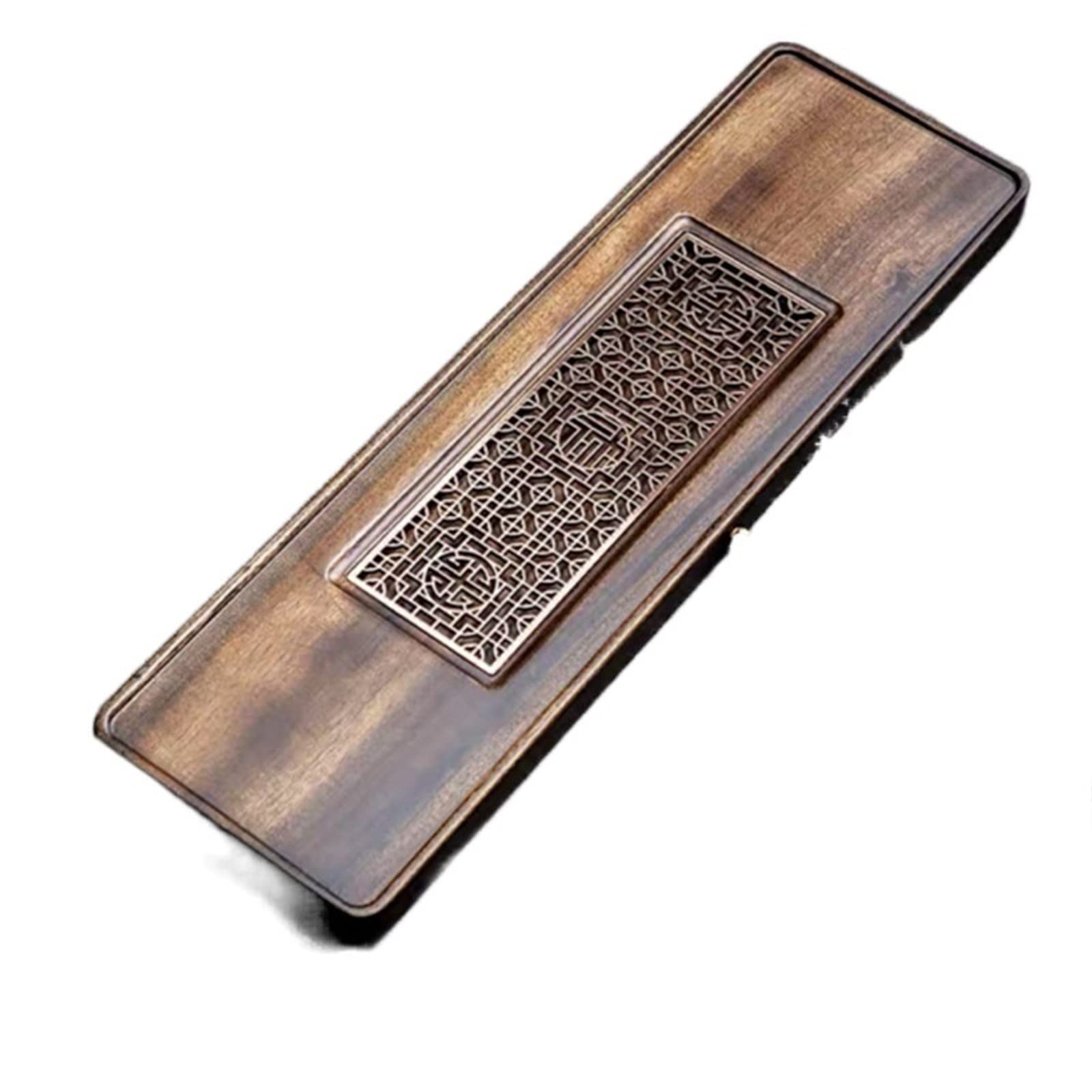 JINGYAN Breakfast Trays Walnut tea tray copper pad rectangular dining table plate storage hotel accessories saucer wooden
