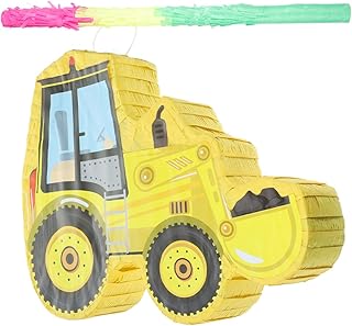 DIKACA 1 Juego Pinata de Excavadora Amarilla Fiesta Decoración Original Cumpleaños y Celebraciones Infantiles