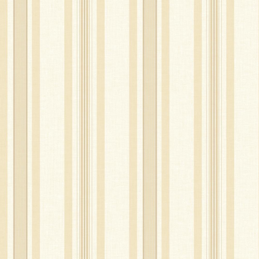 York Wallcoverings Ashford Stripes Multi Pinstripe Removable Wallpaper, White/Beige