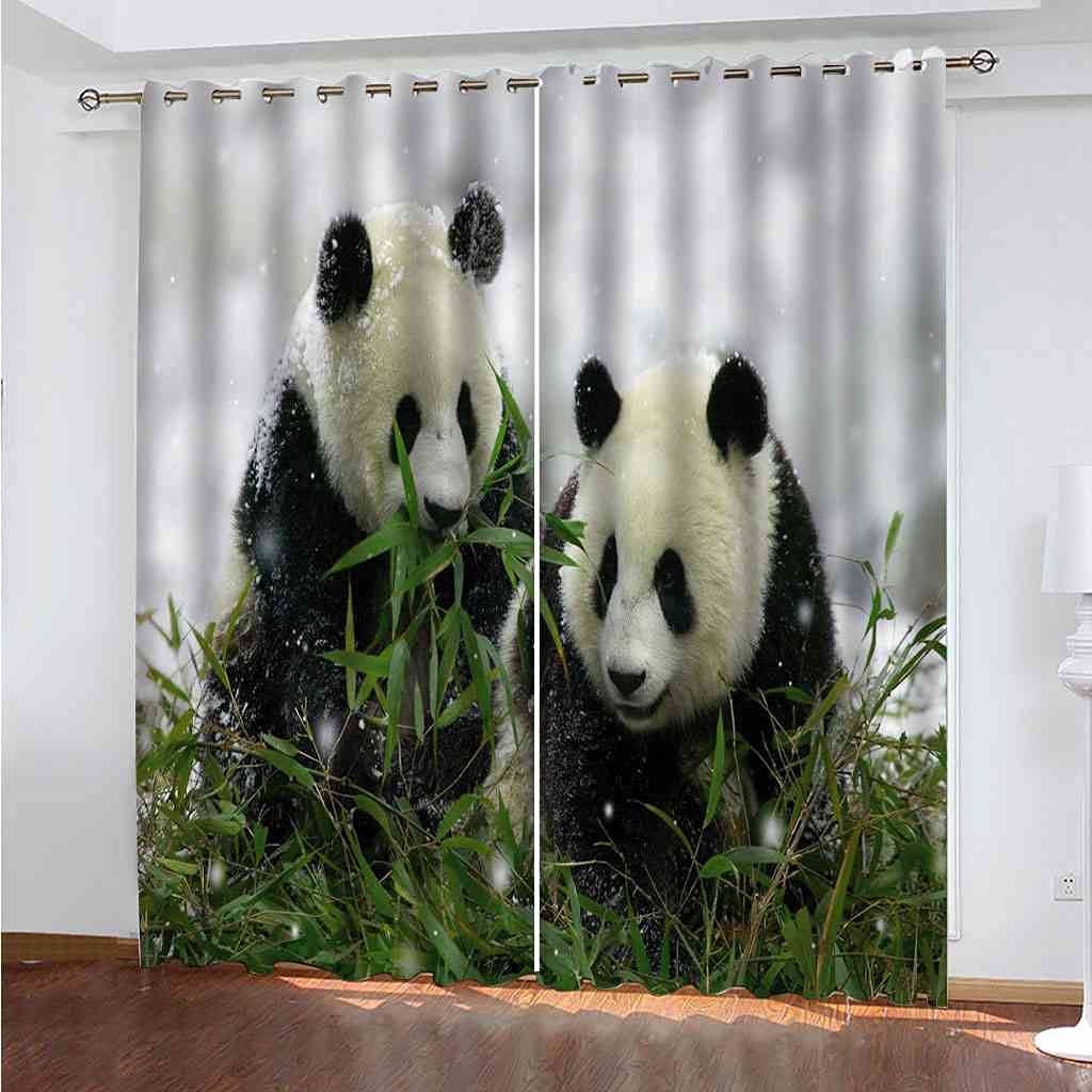 Rideau occultant anti bruit et froid motif panda 3D pour retrouver le sommeil en chambre