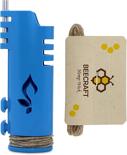 Mechero de cáñamo (azul) + mecha de cáñamo de 5 pies