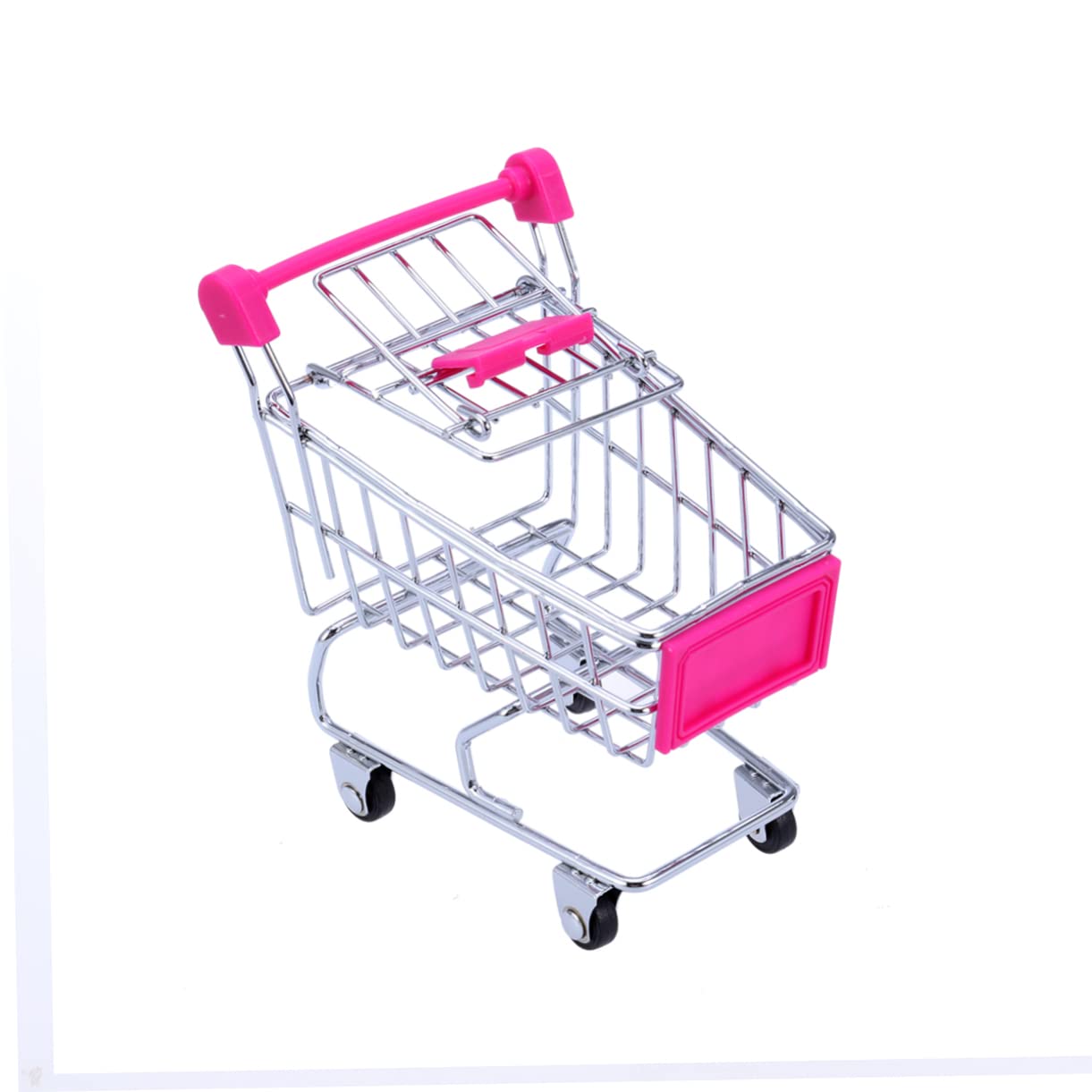 WHAMVOX Mini Shopping Cart Desktop Organizer Basket Small Size Metal Plastic Decorative Functional
