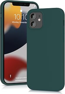 YATWIN Silicone Case for iPhone 12/12 Pro 5G, Soft-Touch, Shockproof, DustProof, Antiskid Full Body Armour Phone Cover for Apple iPhone 12/12 Pro 5G - Dark Green