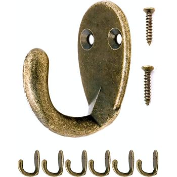 Ganci Appendiabiti In Metallo Massiccio Bronzo Antico - Set Di 5 Pezzi Per Parete, Asciugamani E Vestiti - Foto 14