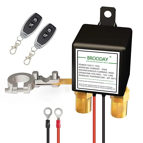 Interruptor de desconexión de batería remoto mejorado interruptor de apagado electromagnético de 12 V 250 A para automóvil camión barco evita el