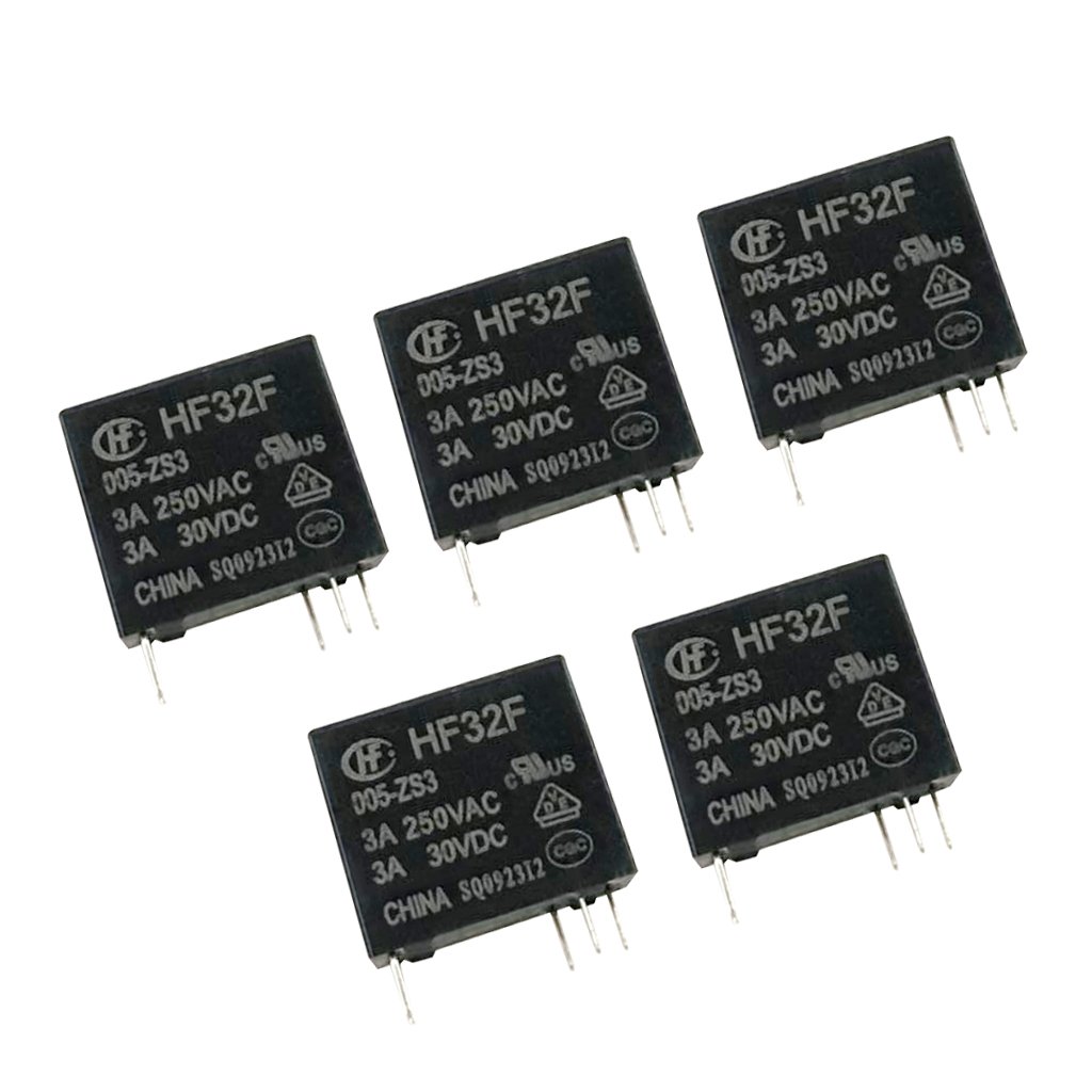 5V Coil HF32F 005-ZS3 Relay 3A 250VAC/3A 30VDC- Pack of 5 : Amazon.in ...