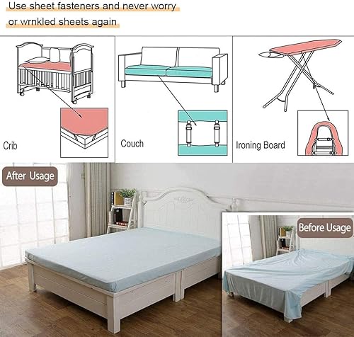 Miniatura 9 de 4 clips de correas ajustables para sábanas, soporte elástico para sábanas y tirantes, agarradores para sujetar sábanas, colchones, sofá, mantel,