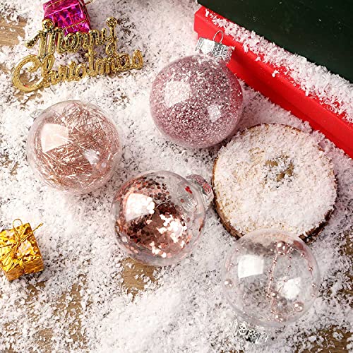 Lanpn Christmas Ornaments Set For Tree Decorations, Shatterproof Unbreakable Clear Plastic Balls Baubles Bulk For Xmas Decor (Rose Gold, 7Cm/24Pcs) #TOP4