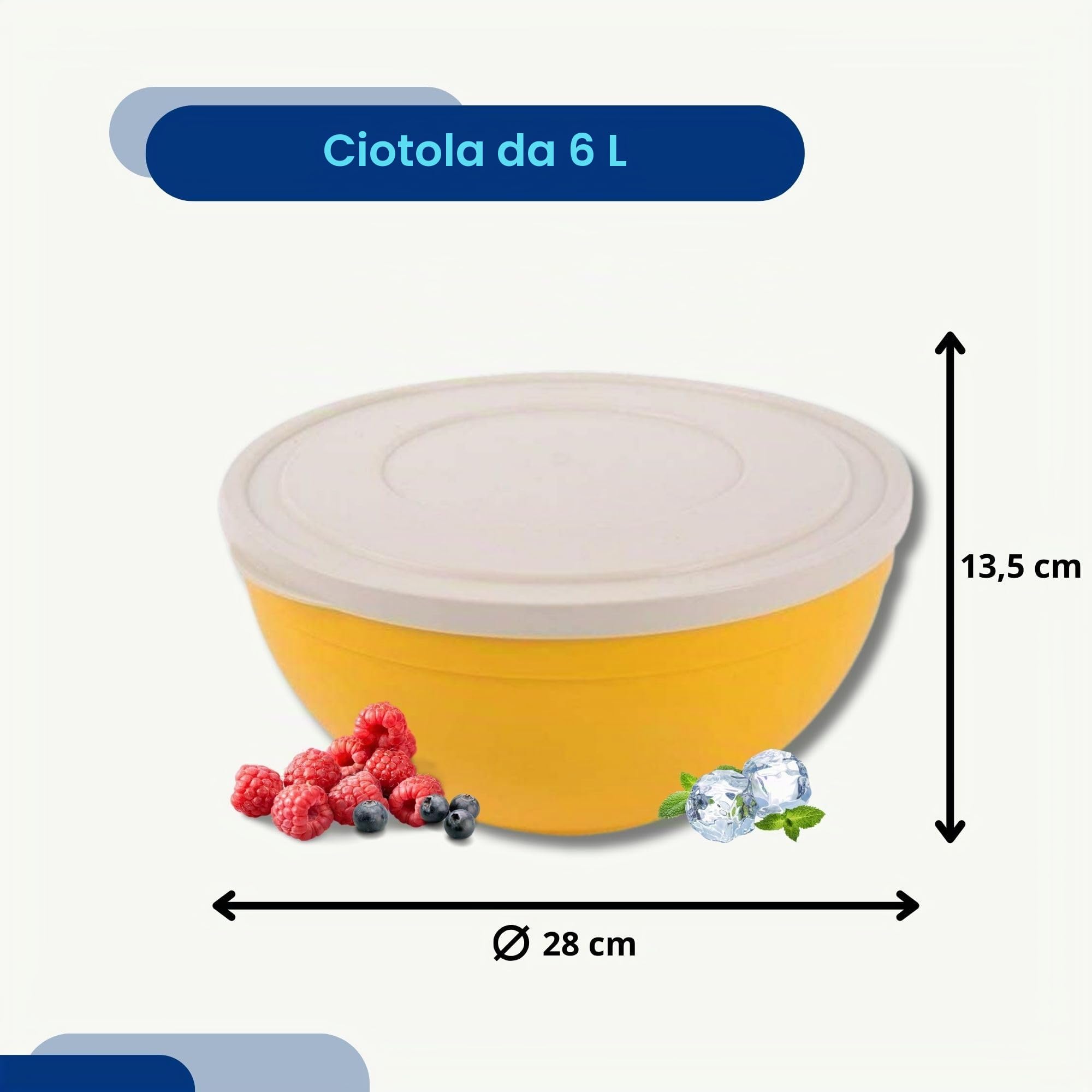 orion group Ciotola per pasta lievitata, ciotola con coperchio, 6 l