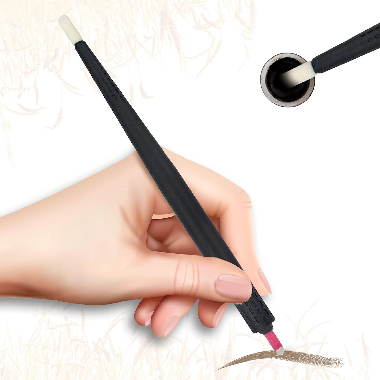 Universal Microblading Holder, Disposable Eyebrow Microblade Handles Manual Microblading Pen for Brows Permanent Makeup (5Pcs)