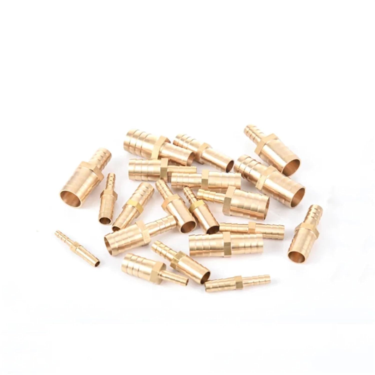 4 6 8 10 12 14 16 18mm Hose Barbed x Hose Barbed Brass Barbed Pipe Fitting Reducer Coupler Connector Adapter Air Fuel Gas Water (Size : 10mmx8mm)