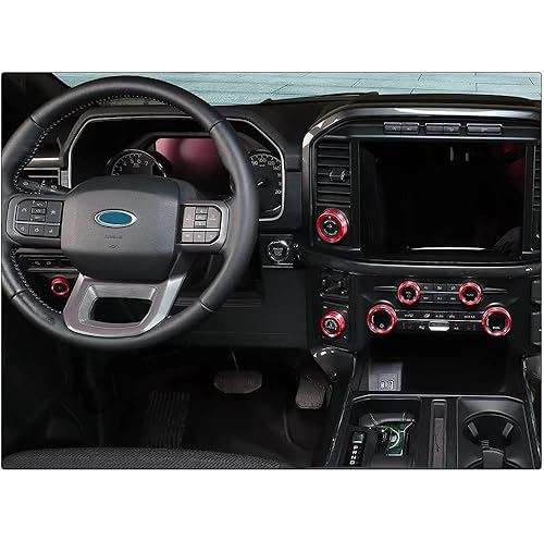 Miniatura 5 de Pomo de interruptor de faros delanteros de aleación de aluminio para Ford F150 Raptor 2021+ (rojo)