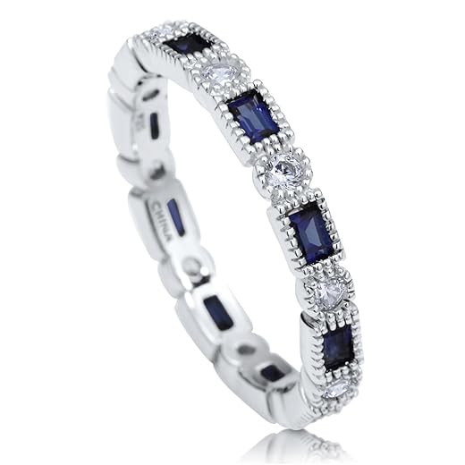 Art Deco Blue Sapphire Eternity Ring