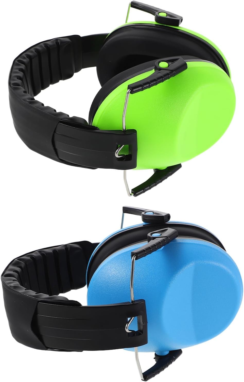 Noise Cancelling Earmuffs, Lightweight Soundproof Ear Muffs for Airplane Travel, Hearing Protection Headphones with Soft Cushions, 2pcs (light Green + Sky Blue)