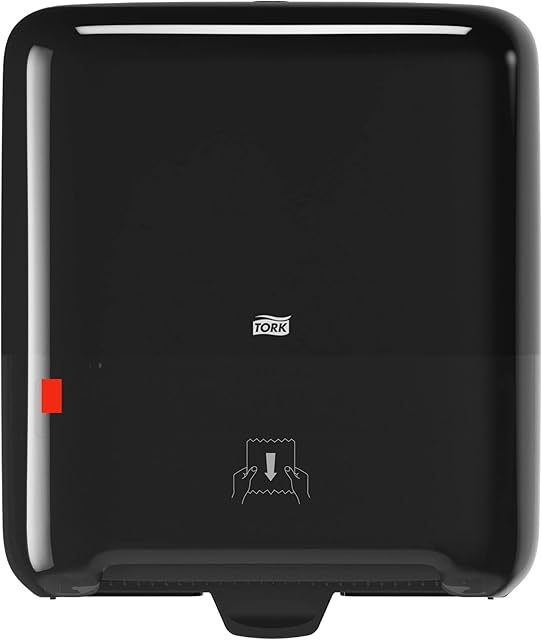 Tork Matic Hand Towel Roll Dispenser 551008, Paper Hand Towel Dispenser H1, one-at-a-time dispensing with Refill Level Indicator, Black