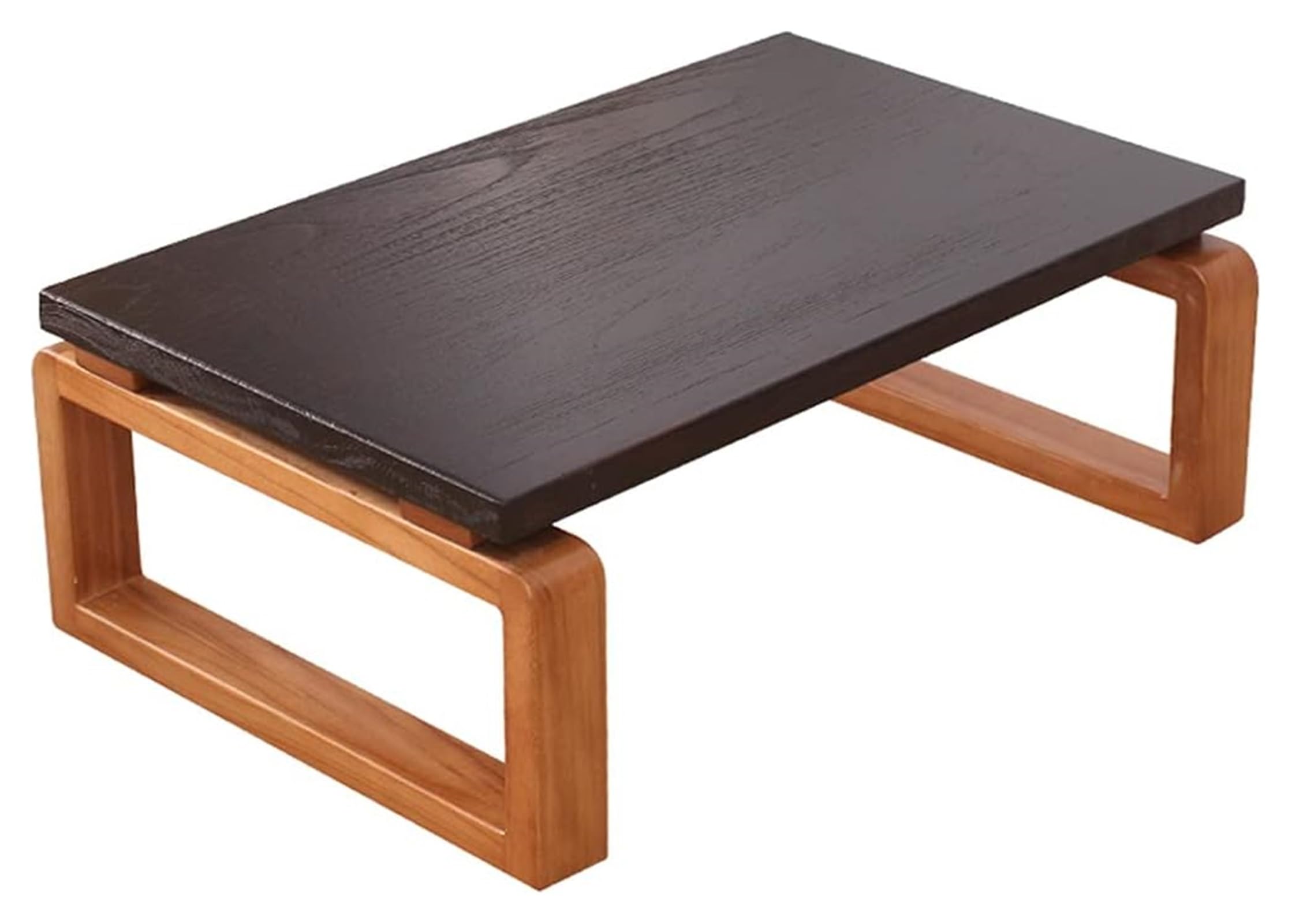Table basse japonaise pliante noire pour salon de thé zen et tatami