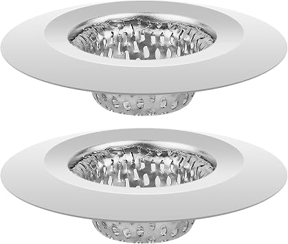 ChefBee 2PCS 1.22" Stainless Steel Bathroom Sink Drain Strainer | Anti-clog Hair Catcher Design, Fits Bathtub, Shower, Mop pool, Washbasin and RV Sink, Reliable Filtering Drain Plug