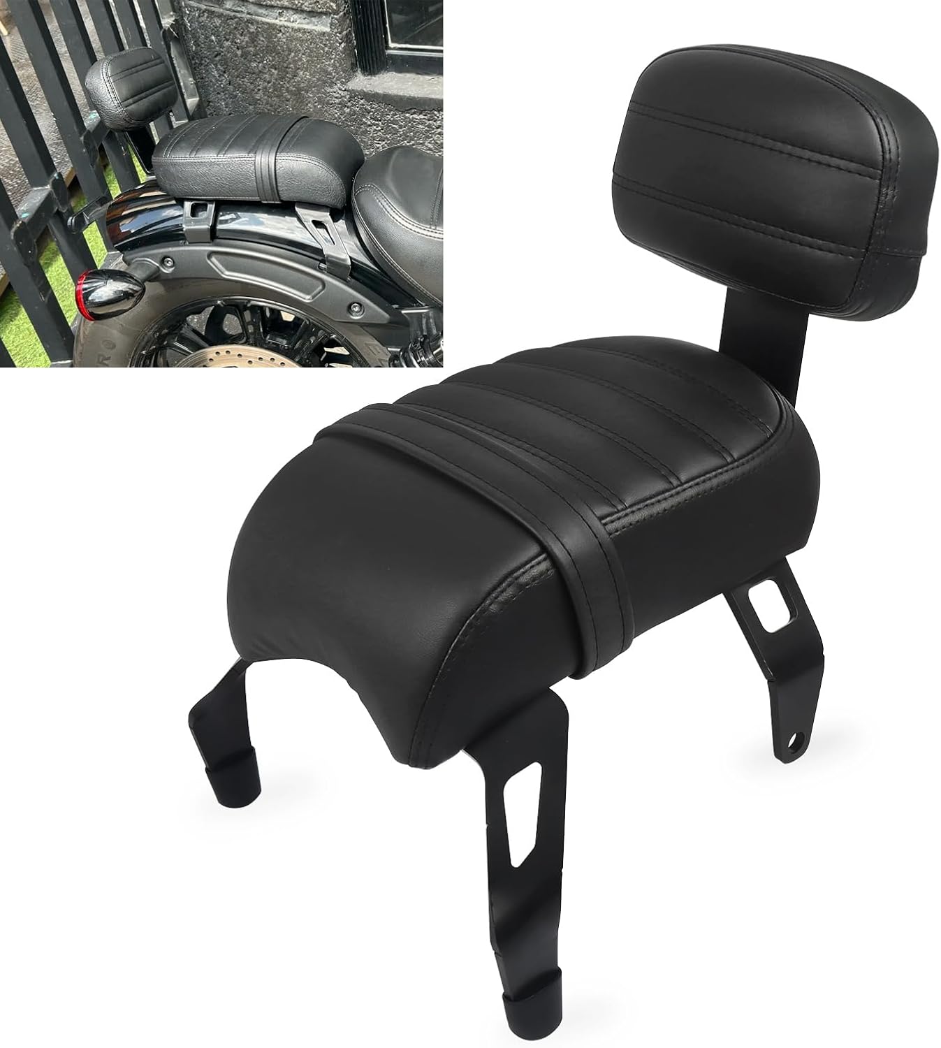 CHIFUN Passenger Seat Sissy Bar for Indian Scout Bobber ABS Twenty Sixty Rogue 2018-2024, Rear Seat with Backrest Replacement for Indian Accessories (Black)