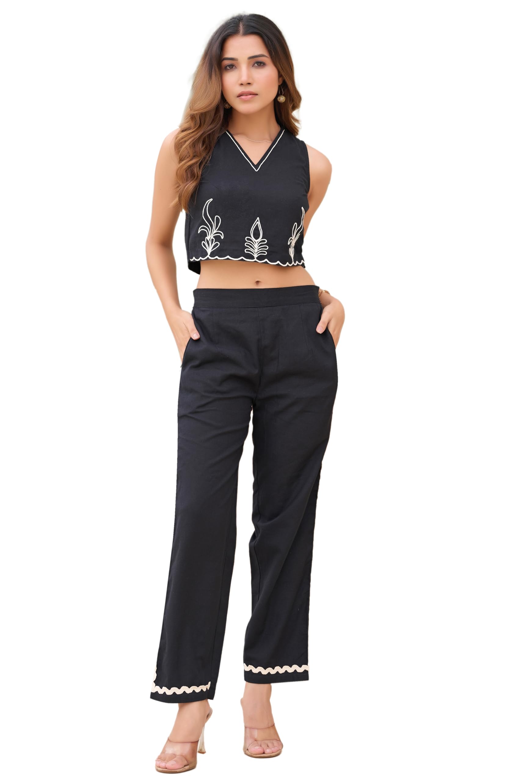vbuyz Women's Cotton Flex Solid Straight Regular Fit CO-Ord Set-picture-47