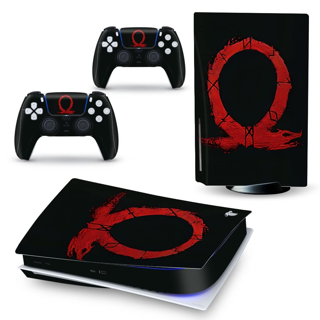 TCOS TECH PS5 Skin Protective Wrap Cover Vinyl Sticker Decals for PlayStation 5 Disk Version Console and Two Dual Sense 5 Sticker Skins PS5 Skin Console and Controller (God of War) (B09S2LZ1M7) Amazon Price History, Amazon Price Tracker