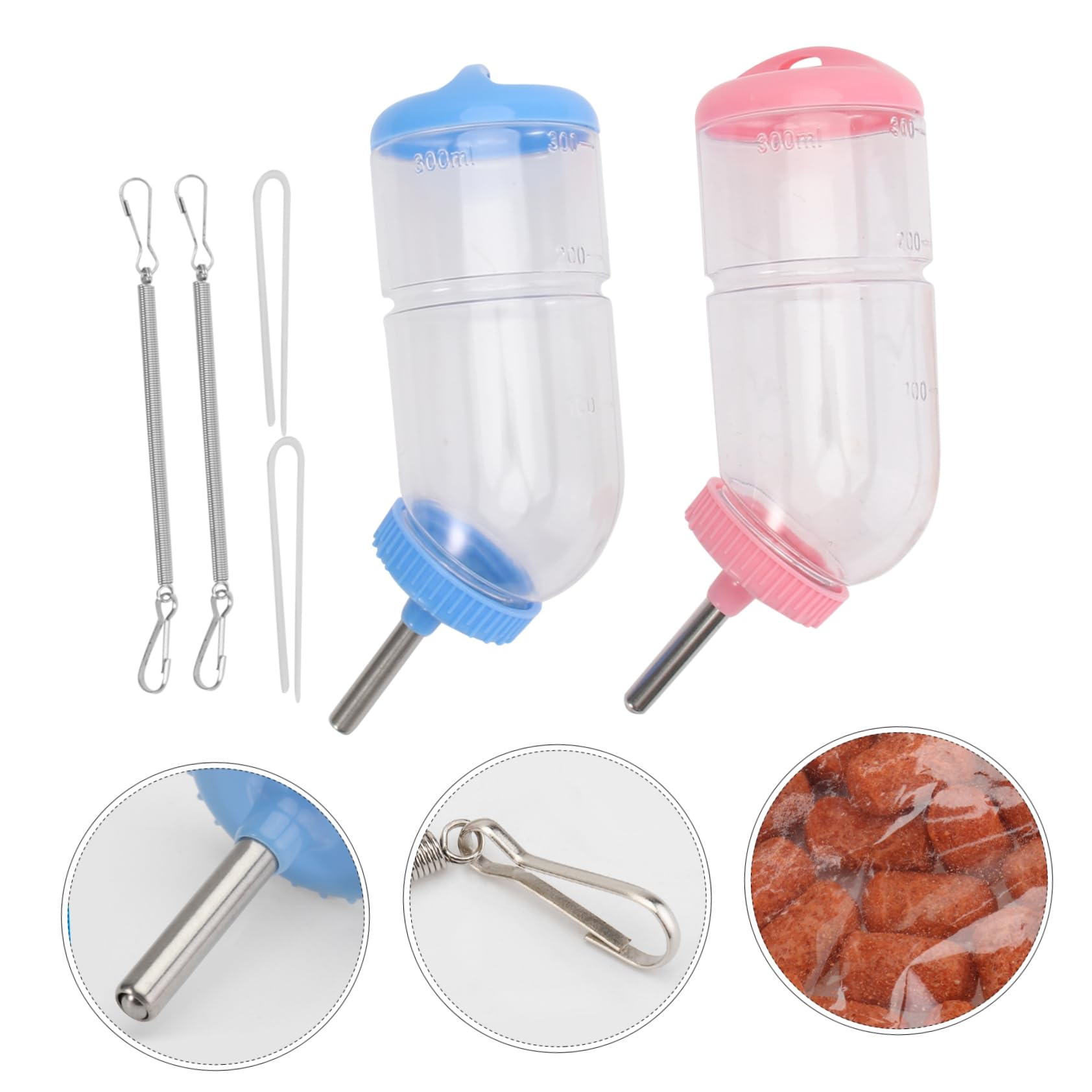 VANZACK 6pièces Fontaine à Eau pour Petits Animaux Abreuvoir Automatique Inoxydable pour Lapins Cobayes Chinchillas Distributeur Pratique sans Fuite
