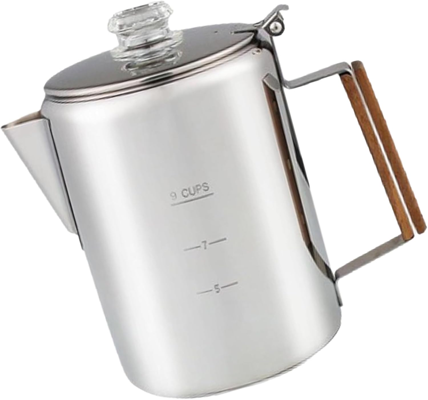 Practical Stainless Steel Coffee Maker 9 Cups Percolator for Campfires Brewing Large Capacity Pots with Scale Campfires Pots