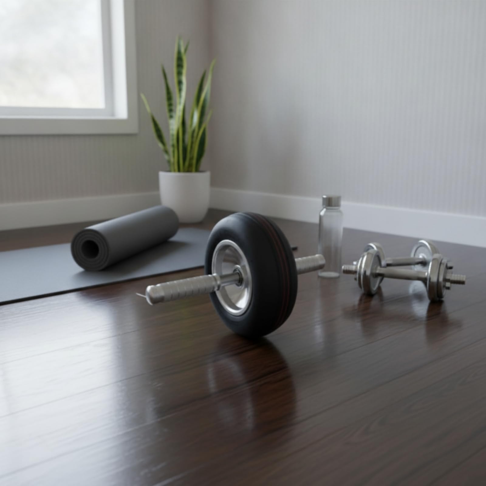 Milageto Rullo per Addominali Antiscivolo Ruota Addominale Silenzioso Attrezzo per Appassionati di Fitness, Palestra