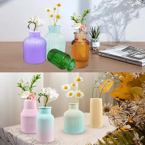 Miniatura 4 de Moldes de jarrón de silicona, 4 moldes para jarrón para resina epoxi, moldes de fundición de silicona para manualidades de resina epoxi, organizador