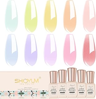 Jelly Pastel Gel Nail Polish Set 10Pcs Candy Colors Collection,Translucent Spring Summer nail gel polish Manicure at Home DIY Easter Mother's Day Gifts