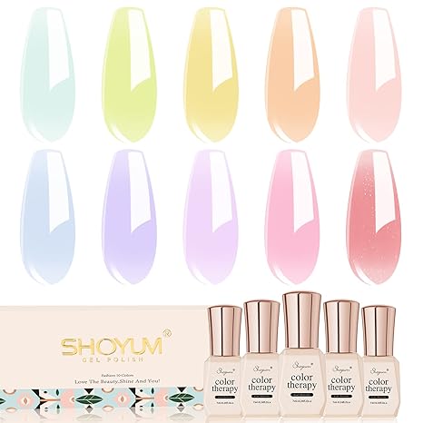 SHOYUM Jelly Pastel Gel Nail Polish Set