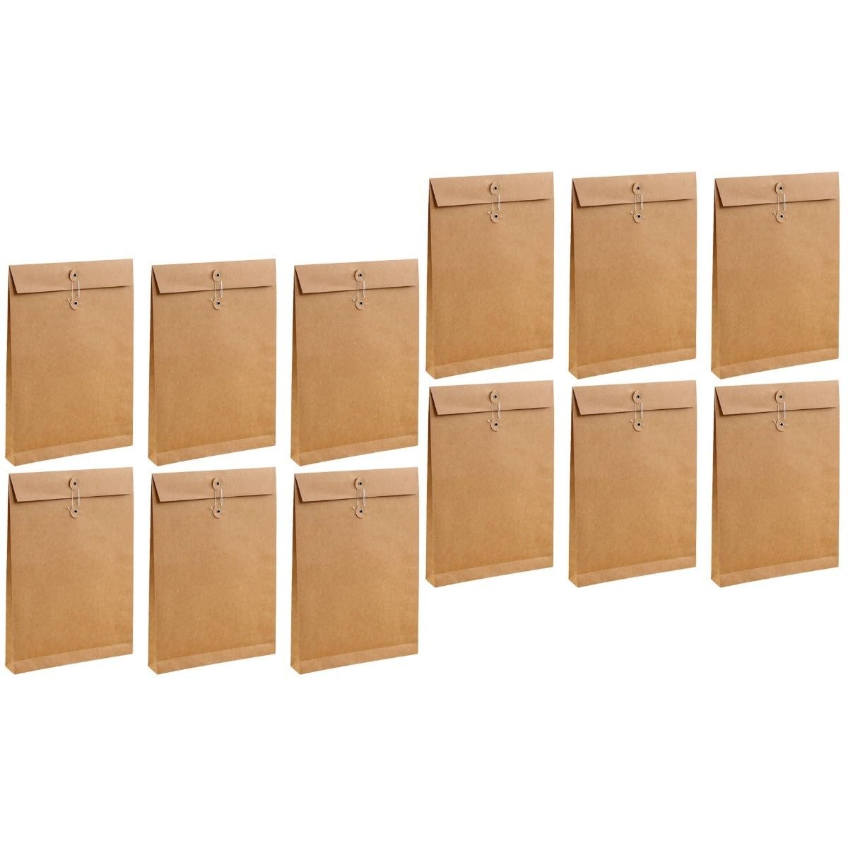 ARTIBETTER 12 Pezzi Borsa Documenti Carta Marrone Organizer per Ufficio e Scuola Portadocumenti Leggero e Spazioso per Viaggi e Lavoro Custodia Dossier