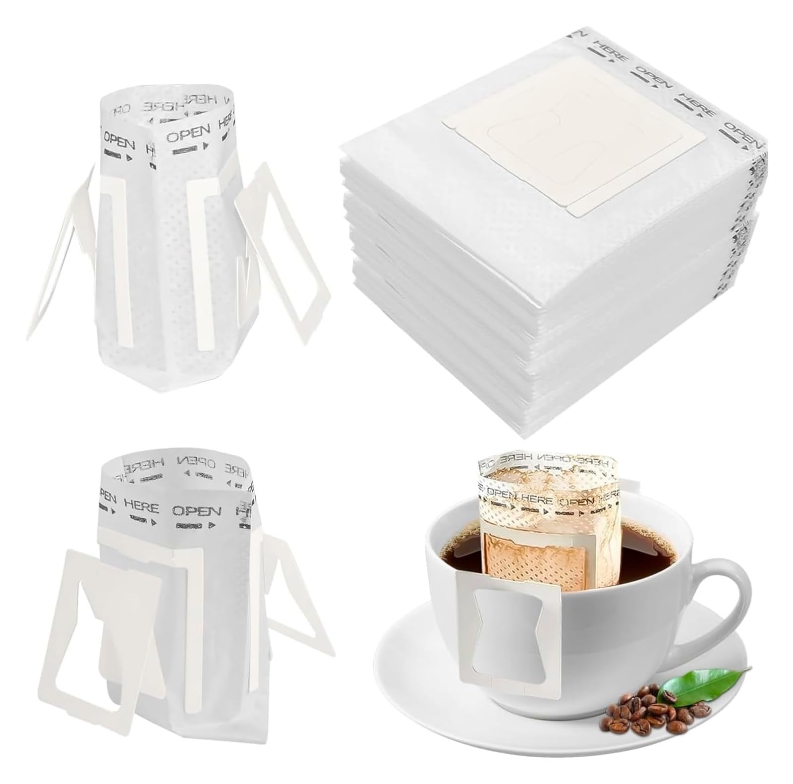 25-500 Stücke Kaffee Filter Papier Taschen Einweg Drip Kaffee Papier Pack Tragbare Hängende Ohr Espresso Kaffee Zubehör Tee Werkzeug(500pcs)