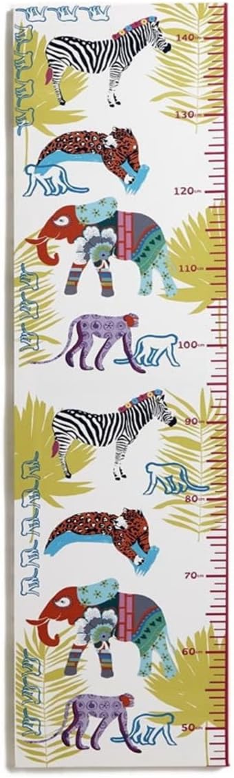 Arthouse Jungle Animals Height Chart, Polyester, Multi-Colour, 25 x 100 x 1.8 cm