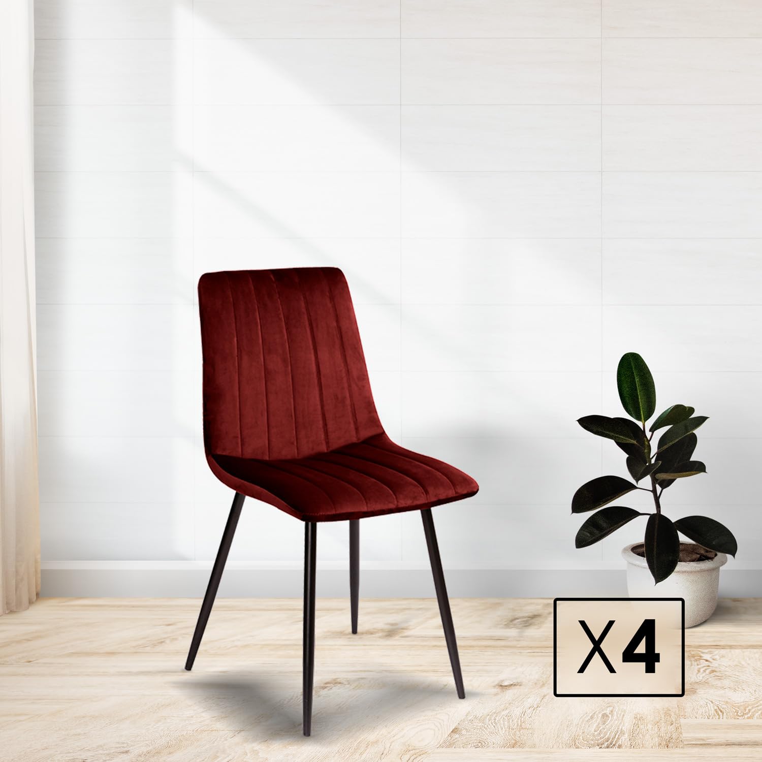 La Silla Española Denia Sedia, Tessuti, Granato, 44 cm (larghezza x altezza) x 55 cm (fondo) x 88,5 cm (altezza)