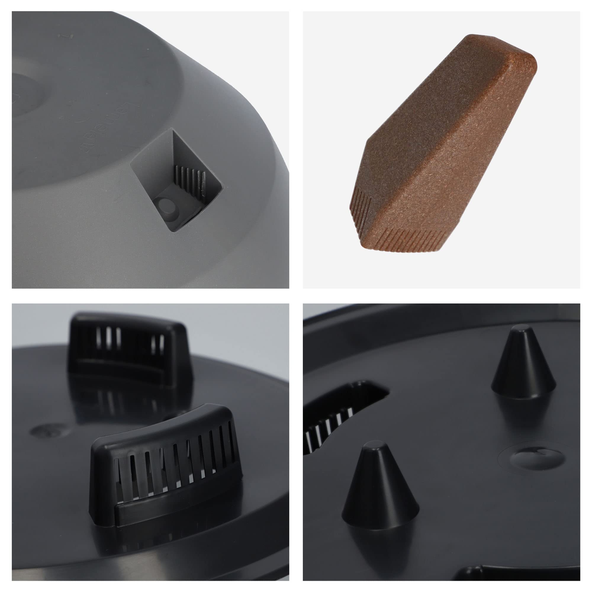 KADAX Vaso Rialzato in Plastica per Piante da Interno ed Esterno, Coprivaso Decorativo con Piedistallo Simil-Legno (Set di 2: 29 e 39.5 cm, Grigio Scuro)