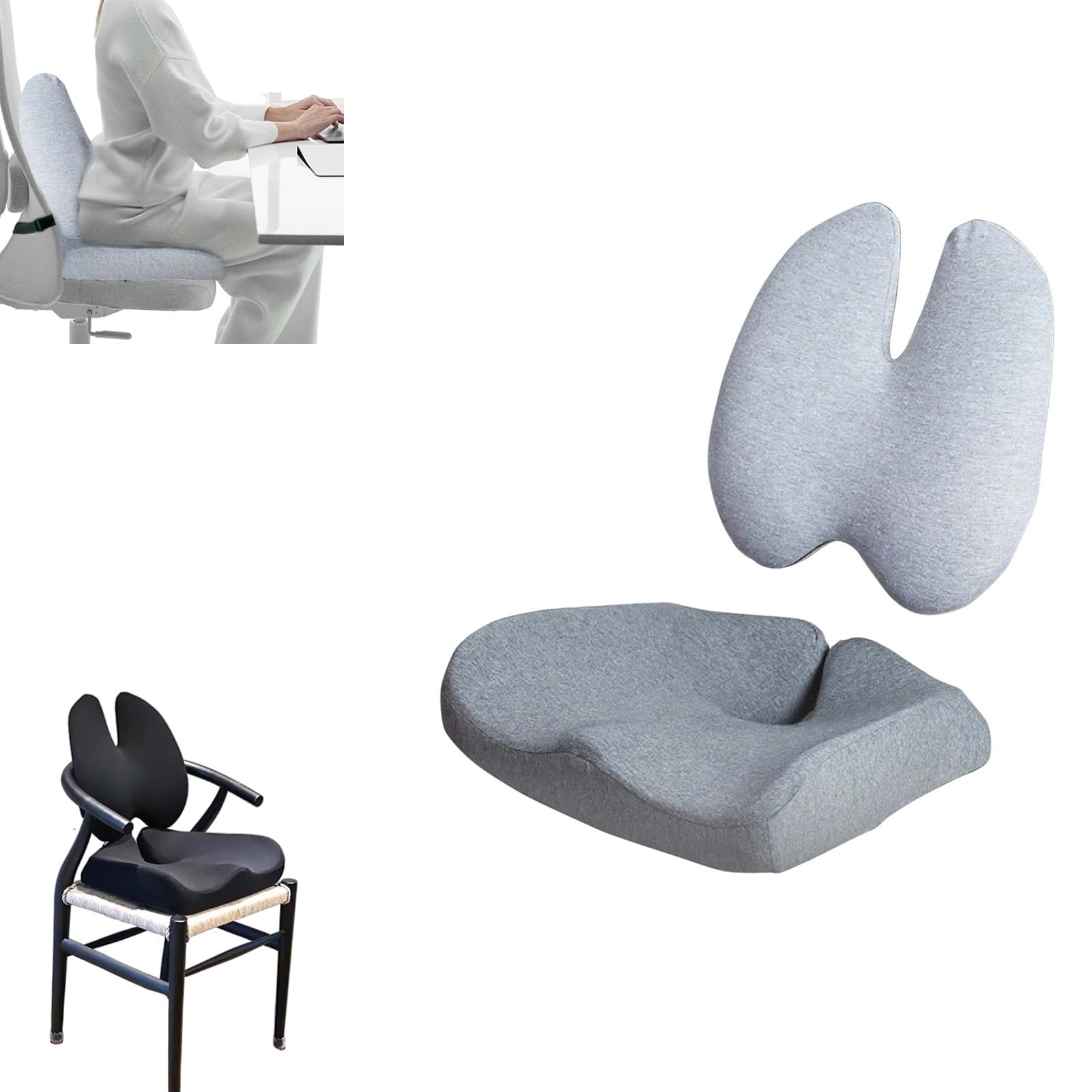 Ruizman Seat Cushion For Office Chairs - 17.7 X 16 Inch Computer Chair Cushion For Long Sitting - Ergonomic Memory Foam Seat Cushion For Office & Working From Home (Dark Grey