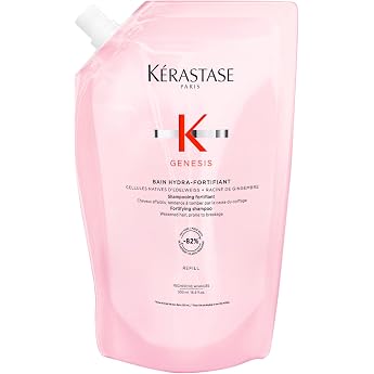 K rastase Genesis Bain Hydra-Fortifiant Strengthening Shampoo for Hair Loss Due to Hair Breakage Hair Care for Brittle Hair Refill Pack 500 ml