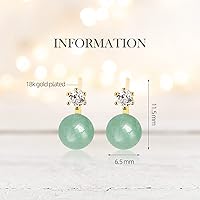 Vista 36 de Jade Earrings Studs,Green Jade Earrings for Women,925 Sterling Silver Earrings Studs for Sensitive Ears,Handmade Jade Earrings for Birthday
