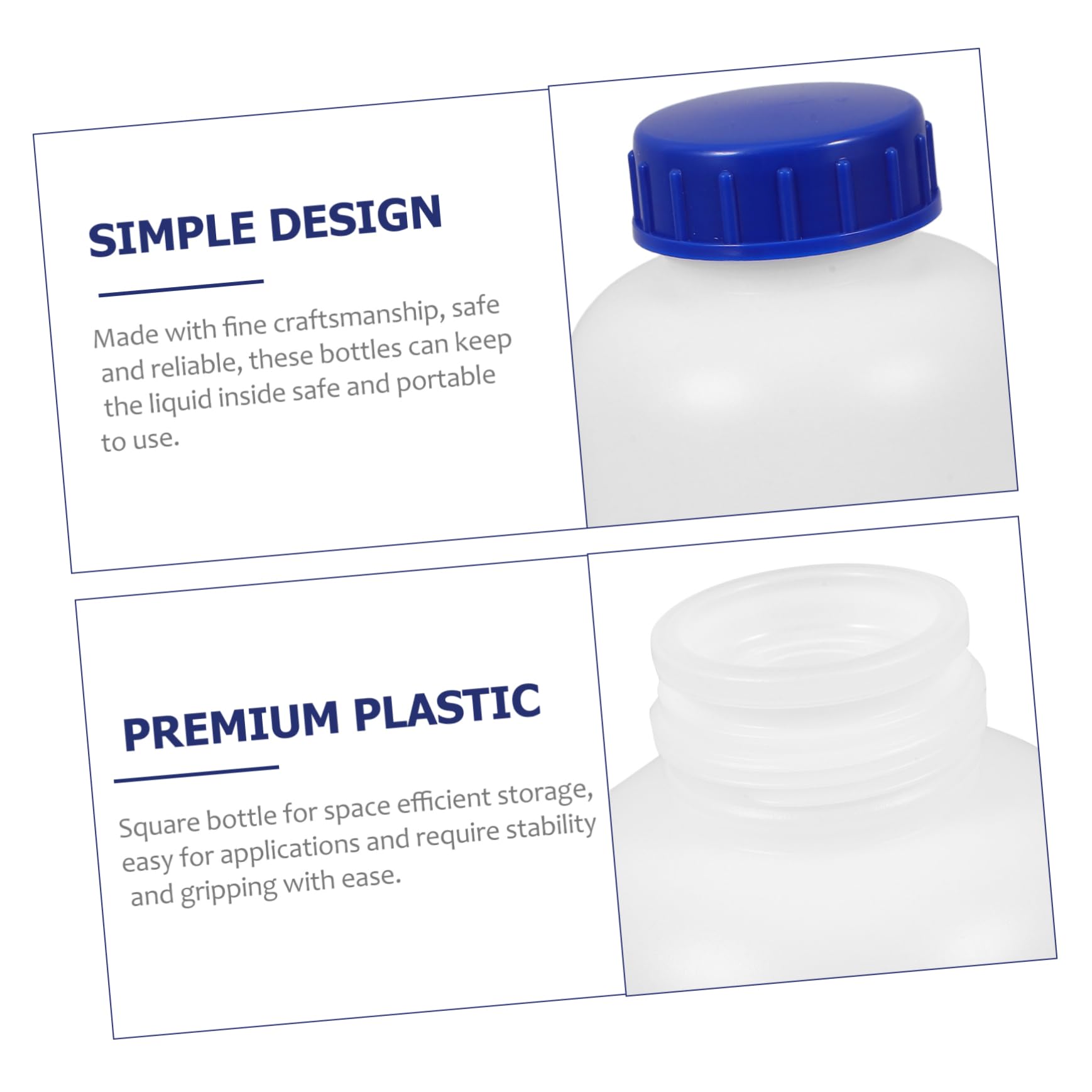 ULTECHNOVO 9pièces Bouteilles De Réactif Flacons Transparent Avec Couvercle Étanche Pour Laboratoire Et Applications Industrielles