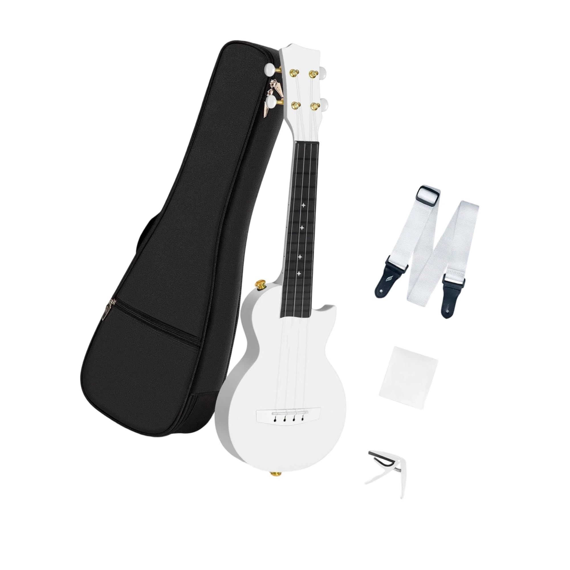 21 Calowe Mini Ukulele Sopranowe Z Włókna Węglowego Z Zestawem Dla Początkujących Ukulele Dla Dorosłych
