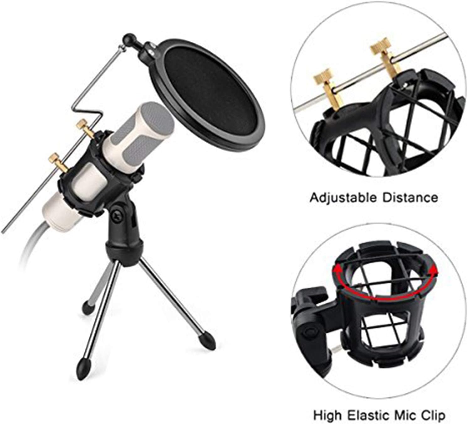 Eggsnow Microphone Shock Mount Clip Universal Mic Holder Stand Anti Vibration for AKG D230 Senheisser ME66 Rode NTG-2 NTG-1 Audio-Technica AT-875R : Musical Instruments