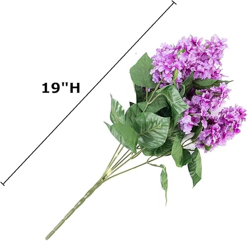 Vista 7 de Factory Direct Craft Arbusto lila artificial morado para arreglos florales de seda y exhibiciones de primavera (19 pulgadas)